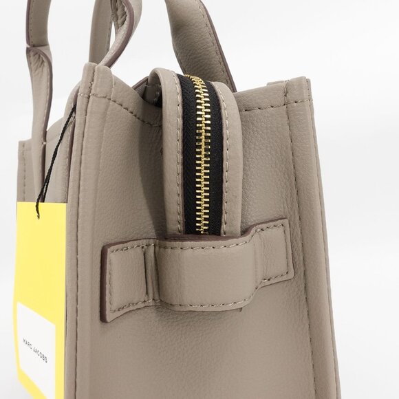 Marc Jacobs Women's The Leather Small Tote Handbag Cement Gray OS - Picture 9 of 16
